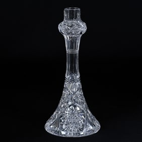 Bud Vase, American Brilliant Cut Glass, Hobstar And Fan Motif