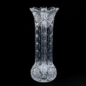 Vase, American Brilliant Cut Glass, Four Alternating Panels