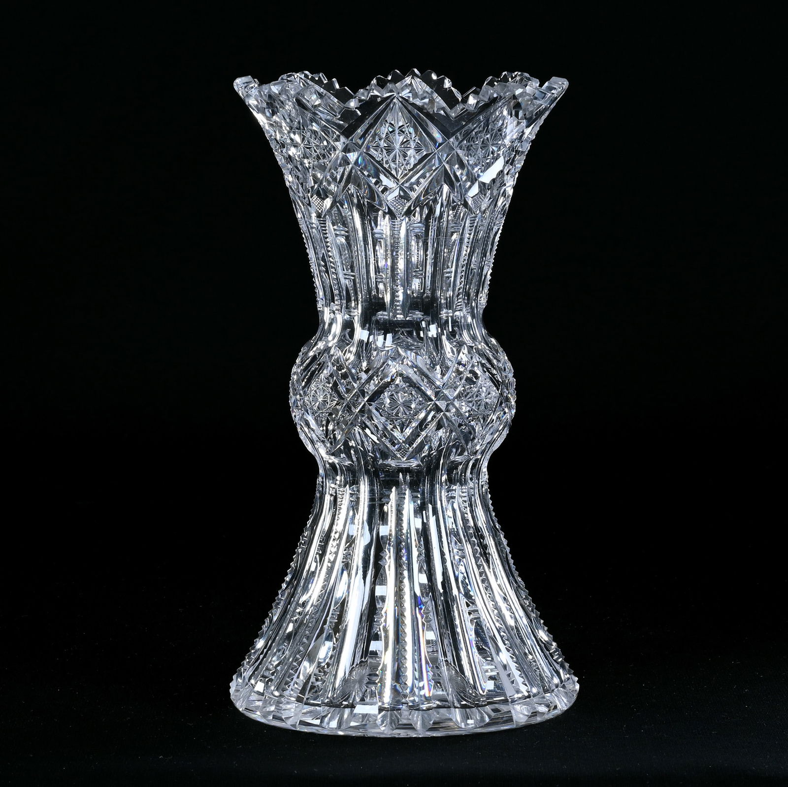 Vase, American Brilliant Cut Glass, Signed Clark Palmetto Pattern (1 of 2)