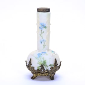 Vase, Wave Crest Stamp Mark, White And Yellow Tones