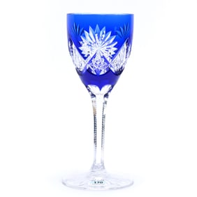 Chalice, Brilliant Period Cut Glass, Blue Cut To Clear