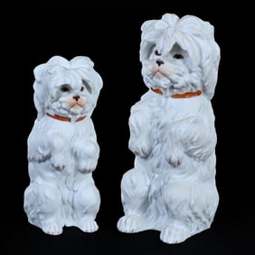 (2) Figurines, German Bisque Marked Heubach