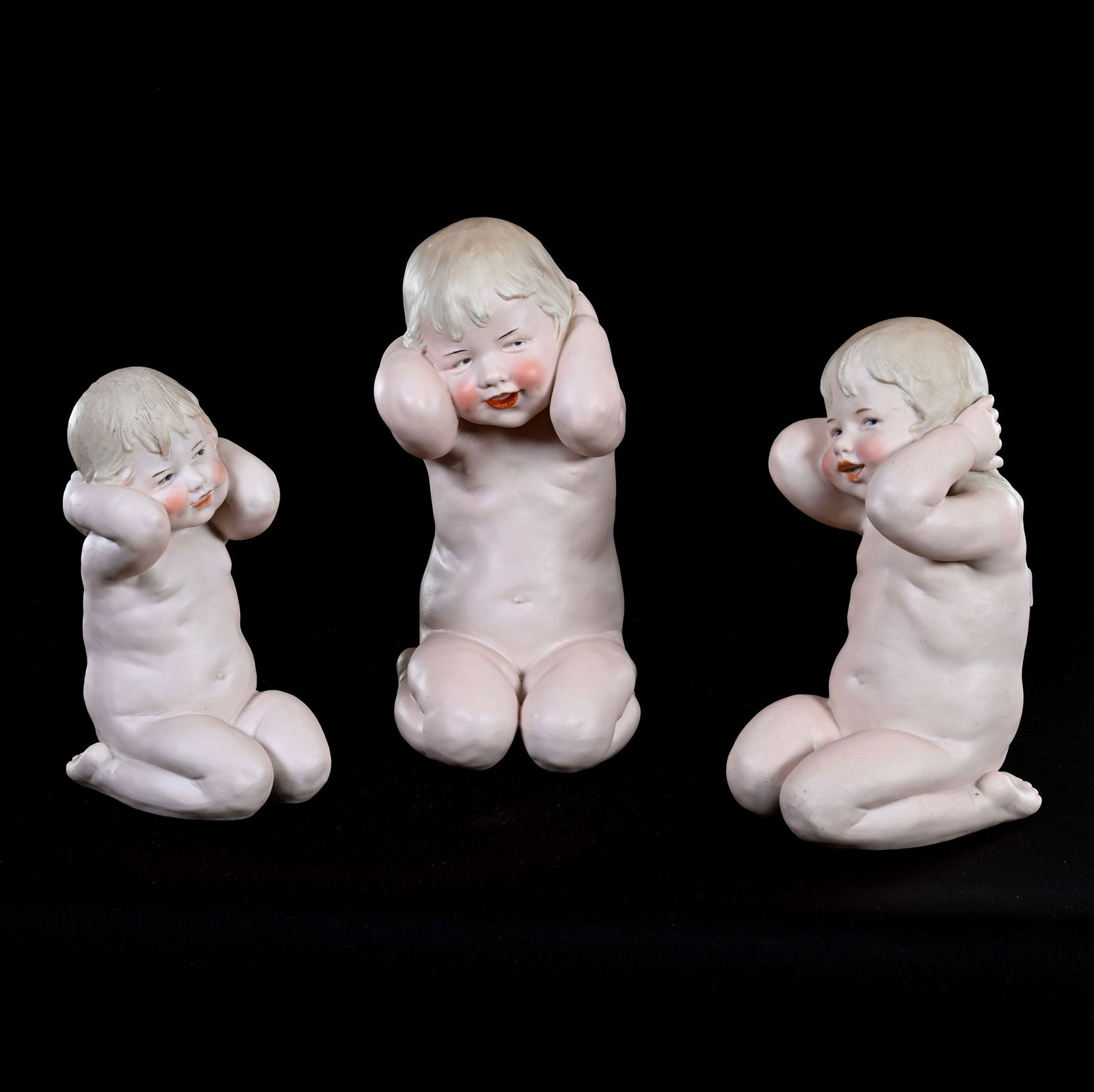 (3) Figurines, German Bisque Marked Heubach (1 of 3)