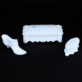 (3) Milk Glass Items