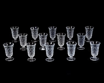 (14) Pedestal Juice Glasses In Fostoria's American Pattern