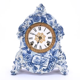 Mantel Clock Marked Royal Bonn "Tokio" China Case