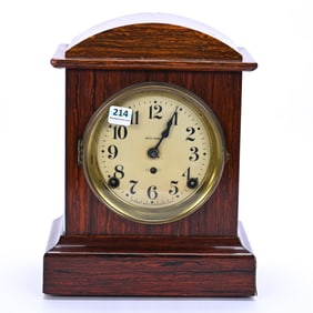 Mantel Clock Marked Seth Thomas, Wood Case With Laminate Overlay