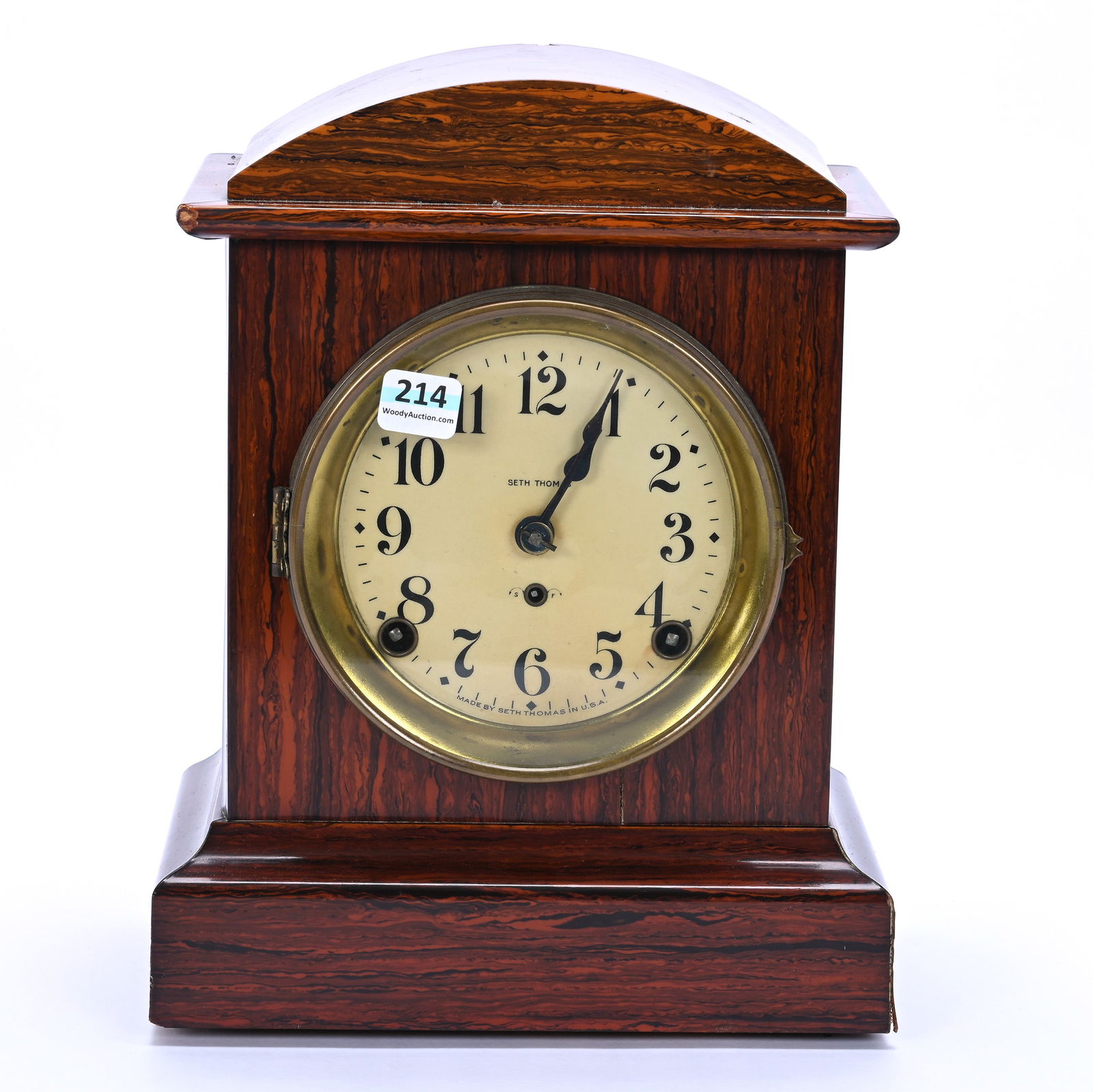 Mantel Clock Marked Seth Thomas, Wood Case With Laminate Overlay (1 of 4)