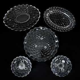(5) Fostoria American Pattern Glass Items