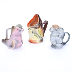 (3) Figural Royal Bayreuth Pitchers