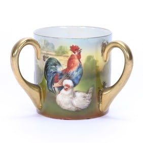 Loving Cup, Three Handles, Royal Bayreuth Blue Mark