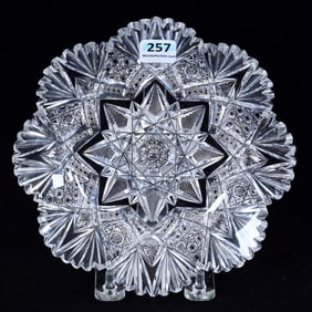 Plate, American Brilliant Cut Glass, Imperial Pattern By Libbey