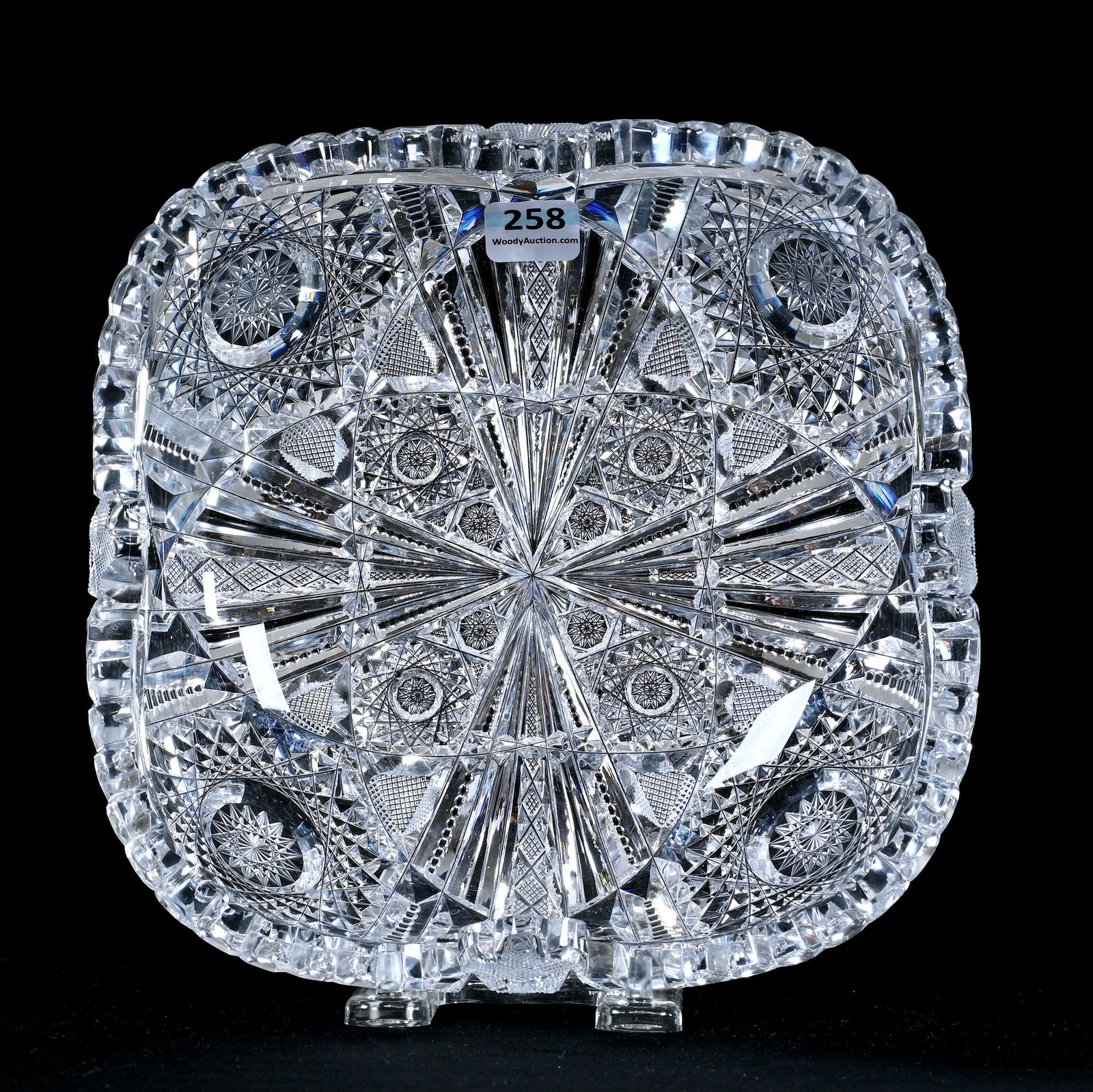 Square Bowl, American Brilliant Cut Glass, Wedgemere Pattern By Libbey (1 of 2)