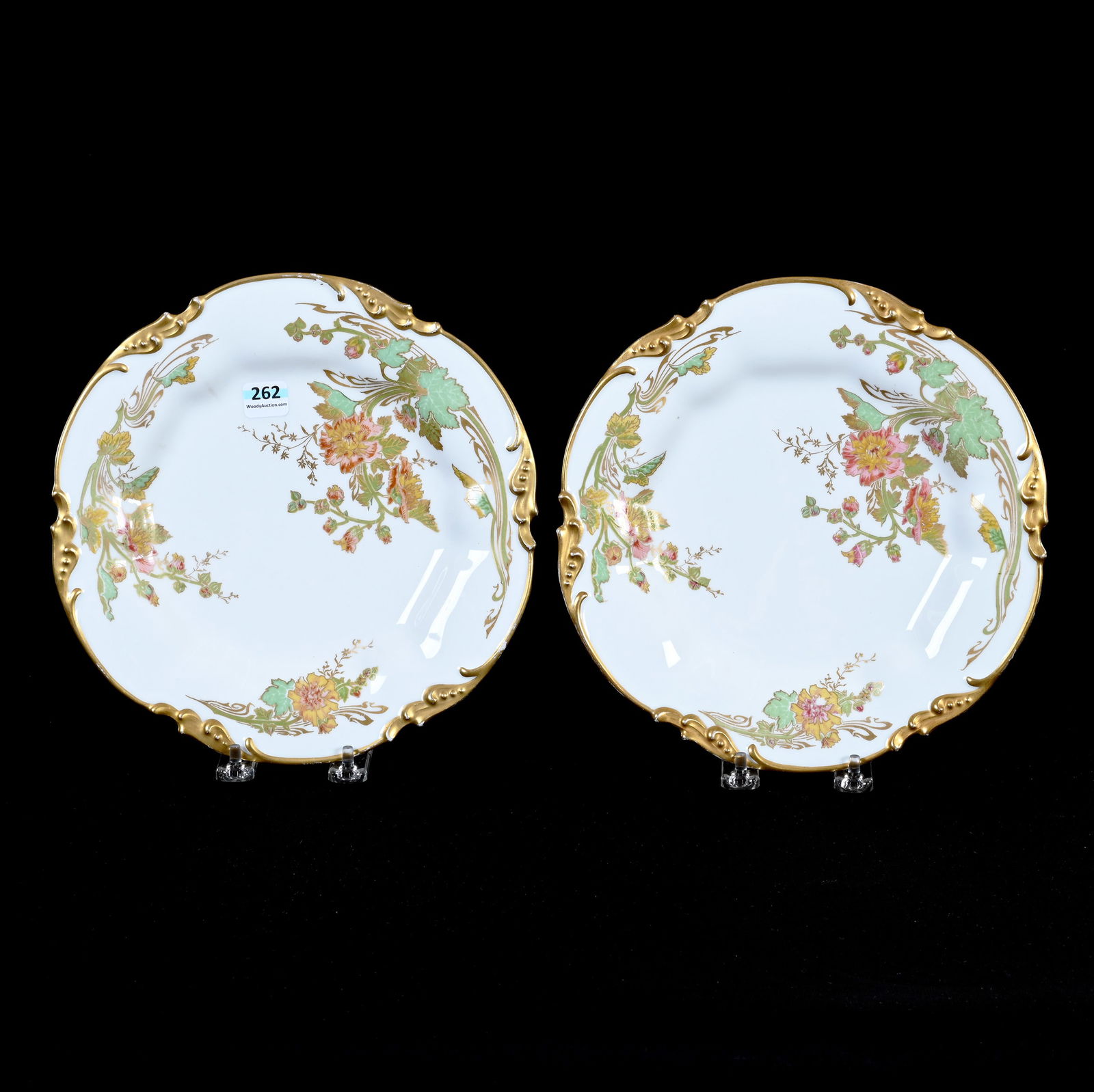 Pair Plates Marked J. Pouyat Limoges (1 of 2)