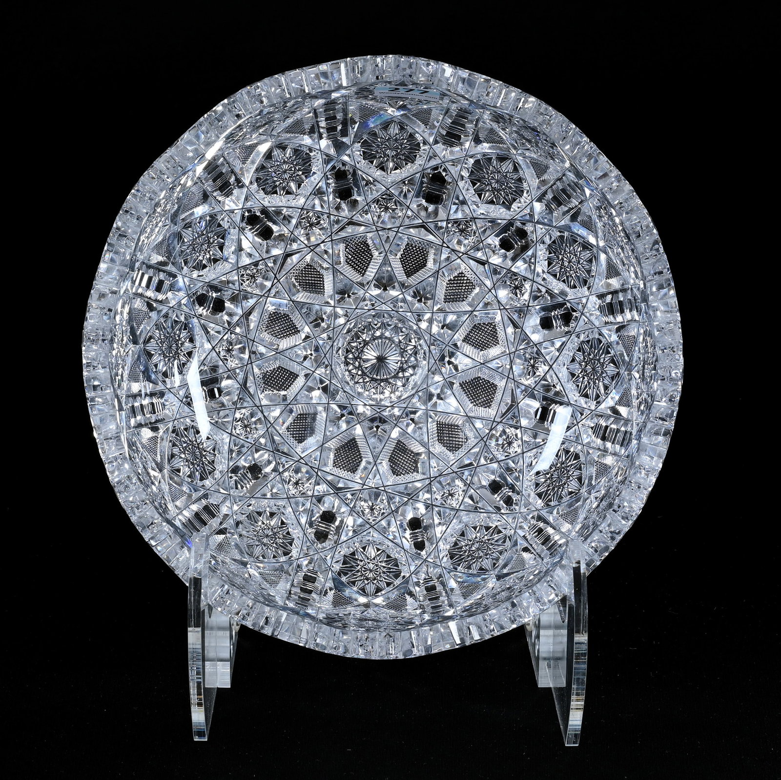 Bowl, American Brilliant Cut Glass, Juliette Pattern By Irving: Bowl, American Brilliant Cut Glass, Juliette Pattern By Irving, 3.25" x 8", Ed Kukla Estate Collection, MI.