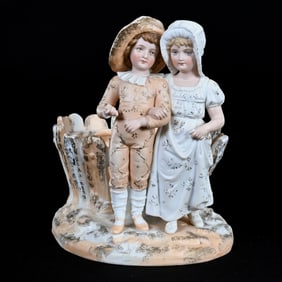 Bisque Figural Planter Marked Rudolstadt,