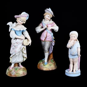 (3) French Bisque Figurines