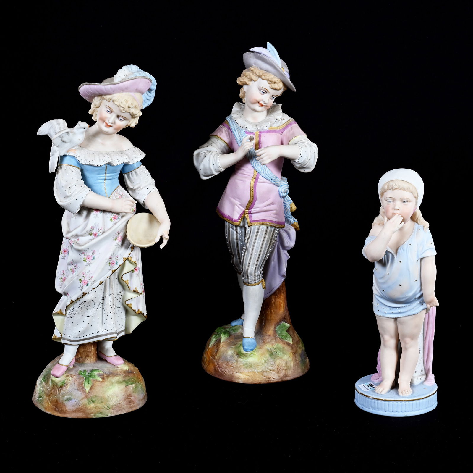 (3) French Bisque Figurines (1 of 3)