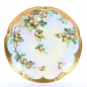 Charger Marked Pickard, Blue, Yellow & Pink Tones, Gooseberry Decor