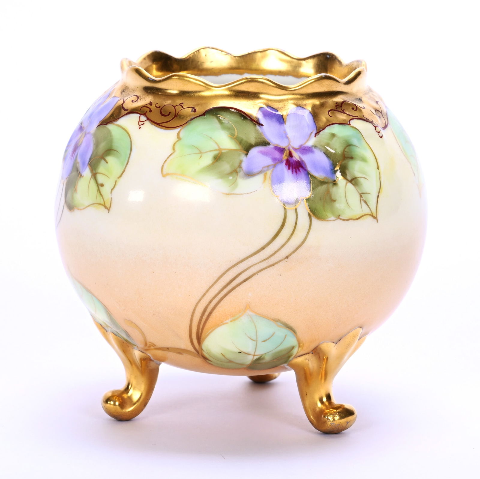 Footed Rose Bowl Marked Pickard (1 of 2)