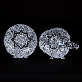 (2) Nappies, American Brilliant Cut Glass, Imperial Pattern By Libbey