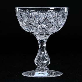 Champagne Stem, American Brilliant Cut Glass, Signed Libbey Imperial Pattern