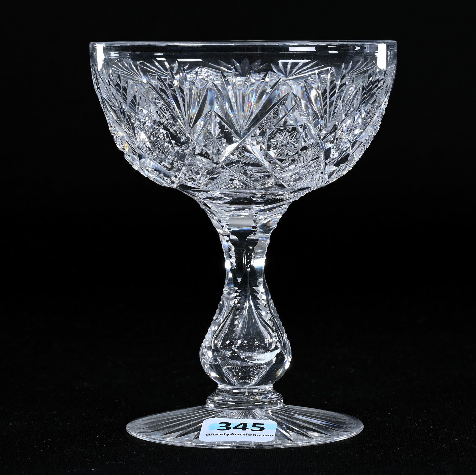 Champagne Stem, American Brilliant Cut Glass, Signed Libbey Imperial Pattern (1 of 3)