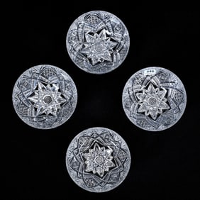 (4) Finger Bowls, American Brilliant Cut Glass, Imperial Pattern By Libbey