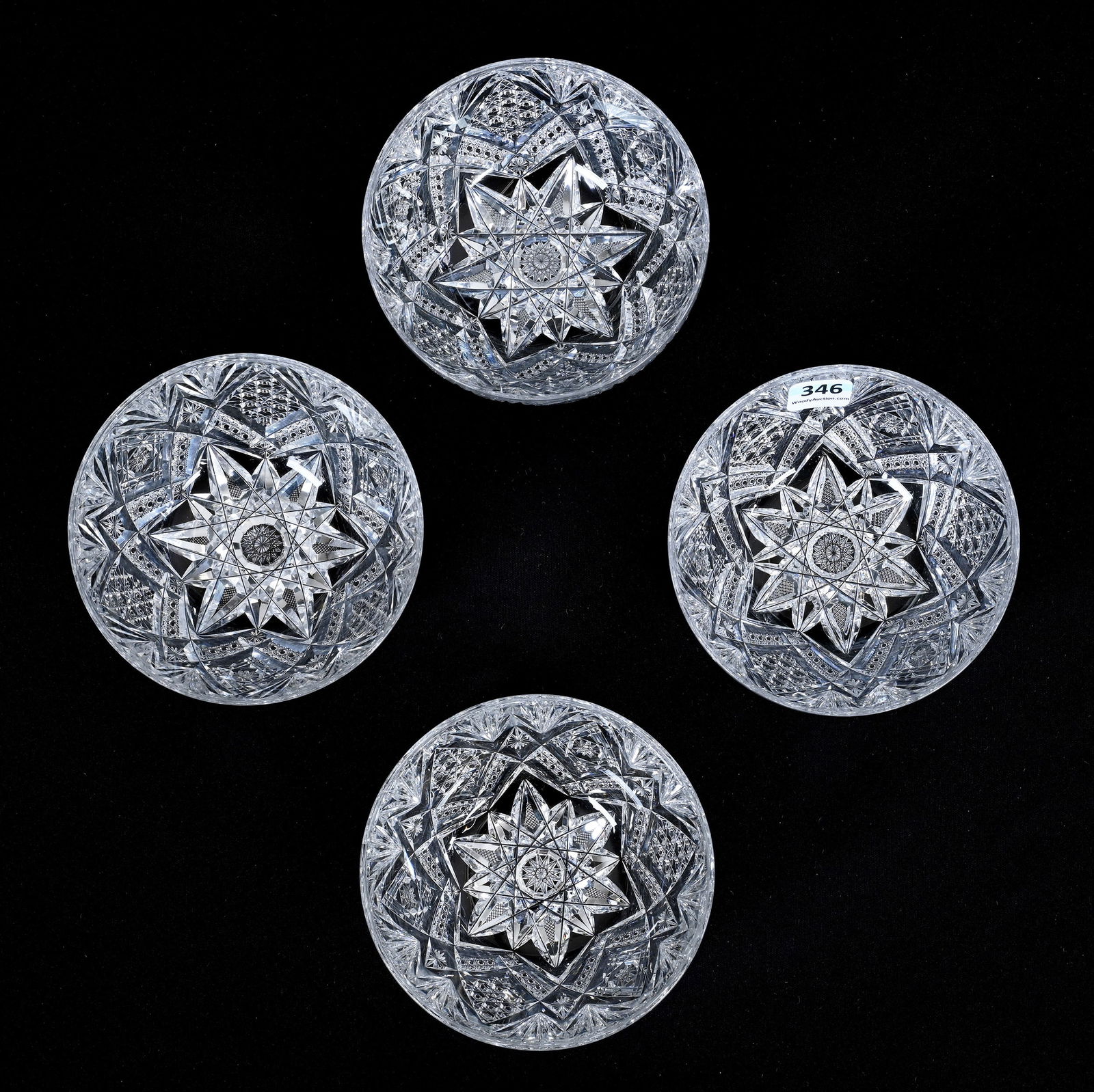 (4) Finger Bowls, American Brilliant Cut Glass, Imperial Pattern By Libbey (1 of 3)