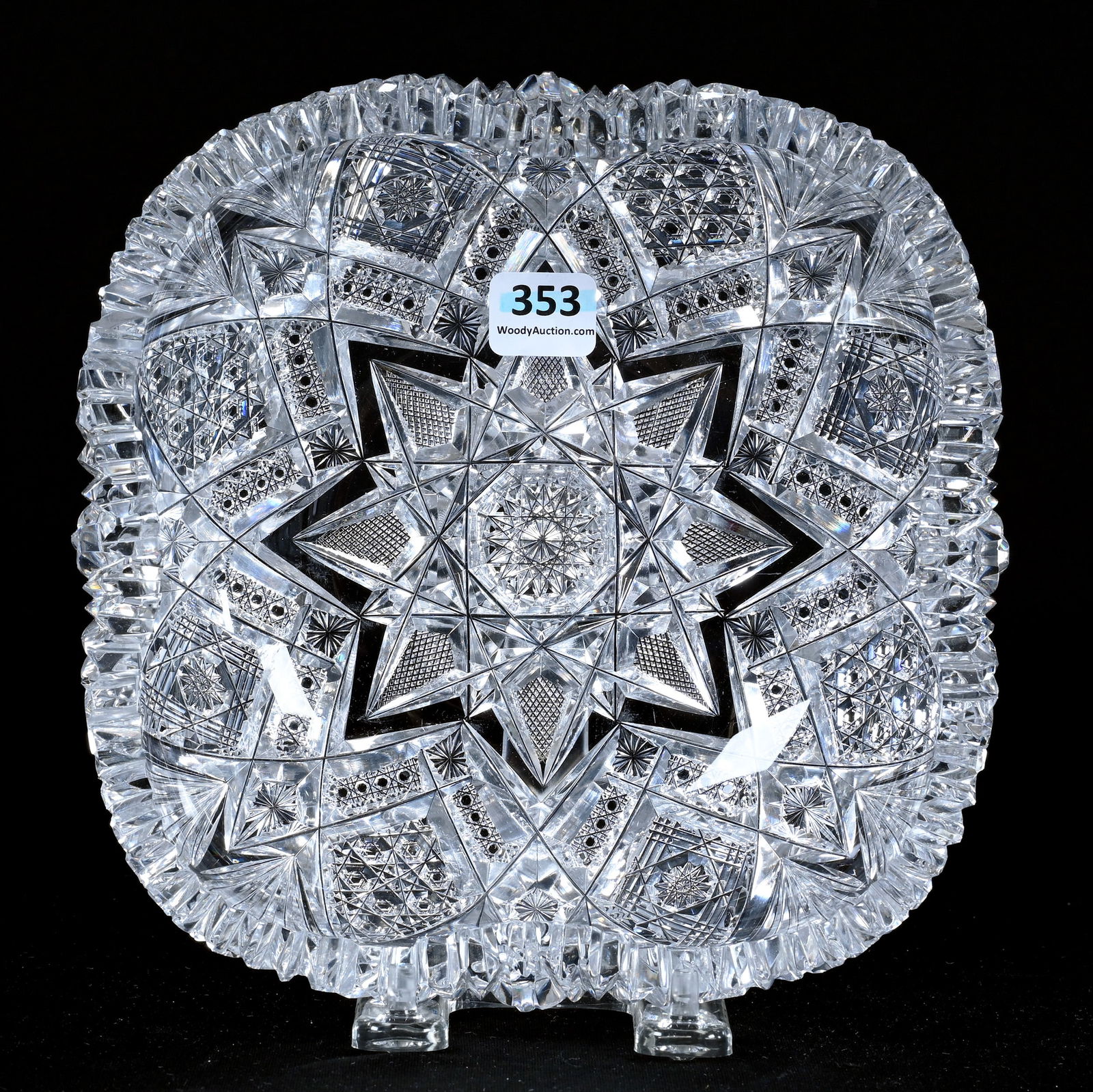 Square Bowl, American Brilliant Cut Glass, Imperial Pattern By Libbey (1 of 2)