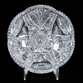 Bowl, American Brilliant Cut Glass, Signed Fry Keystone Pattern