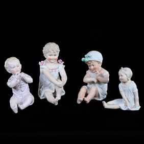 (4) Figurines, German Bisque