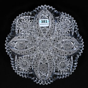 Plate, American Brilliant Cut Glass, Signed Tuthill