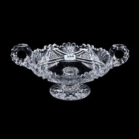 Pedestal Compote, Two Handles, American Brilliant Cut Glass, Pattern #44
