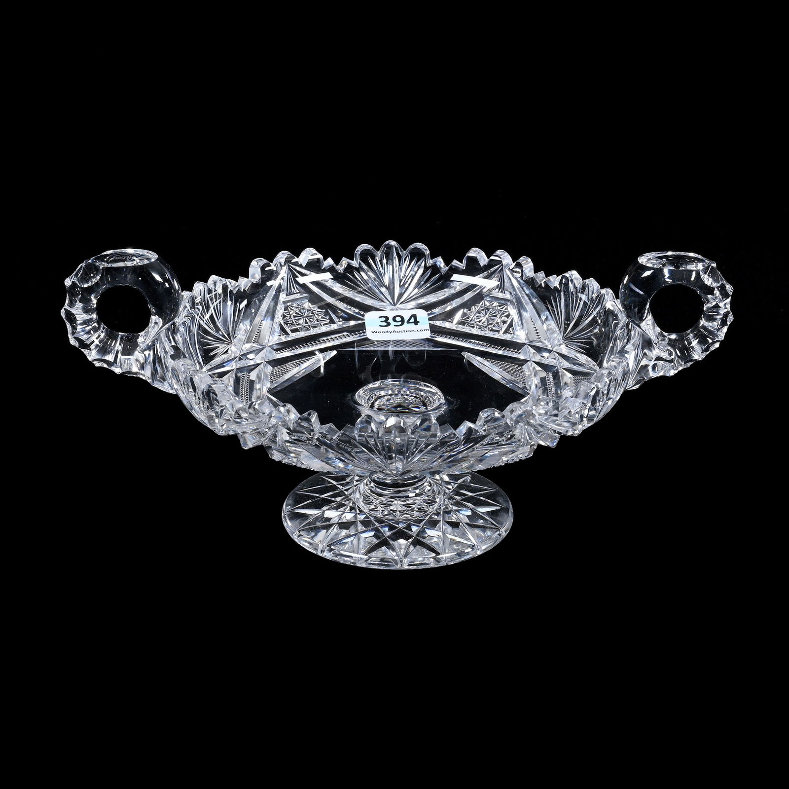 Pedestal Compote, Two Handles, American Brilliant Cut Glass, Pattern #44 (1 of 3)