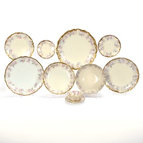 Table Set, Nine Piece, Marked T & V Limoges