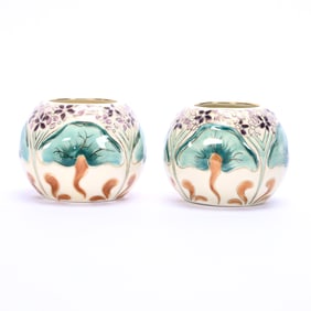 Pair Rosebowls Marked Zsolnay