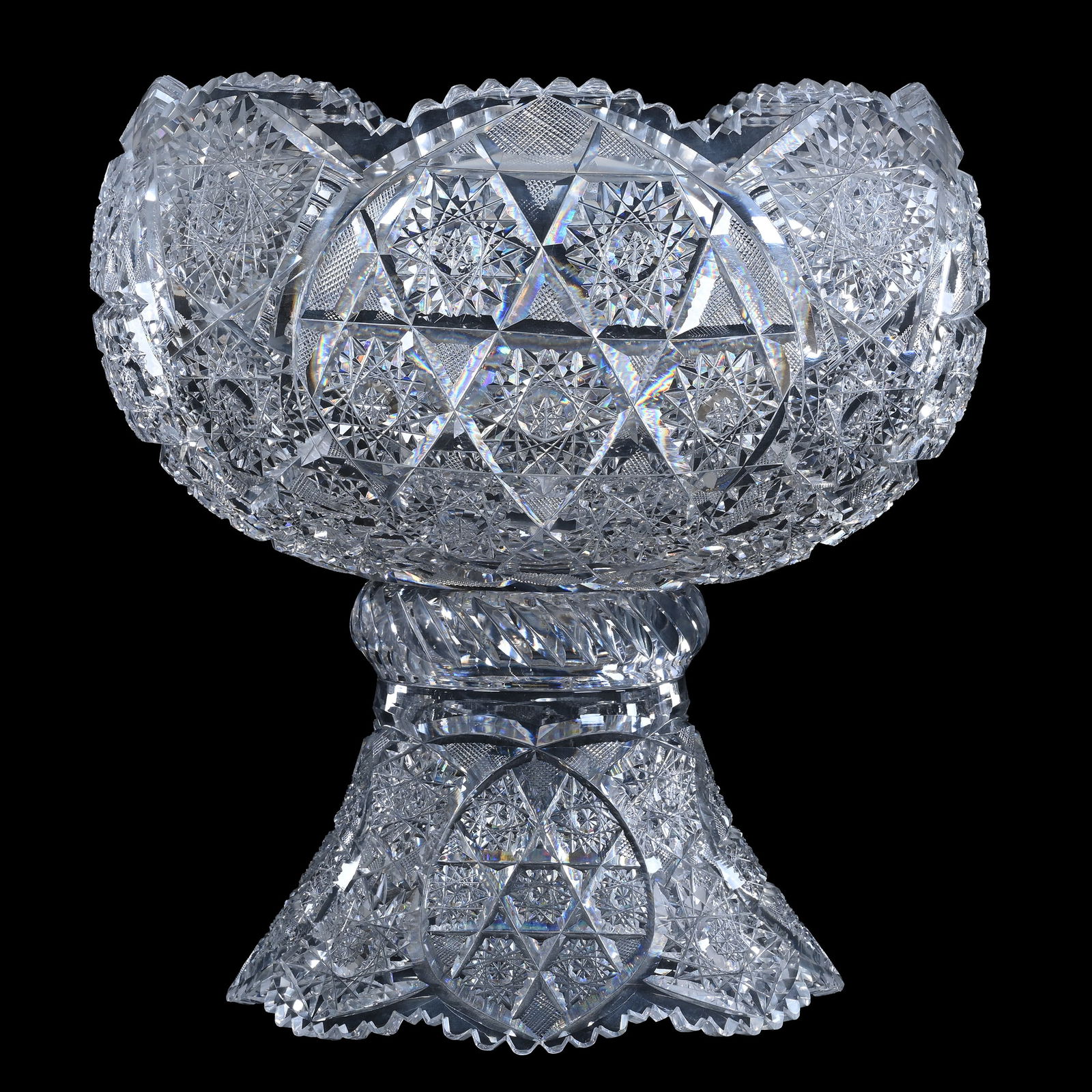 Punch Bowl, Two Part, American Brilliant Cut Glass (1 of 4)