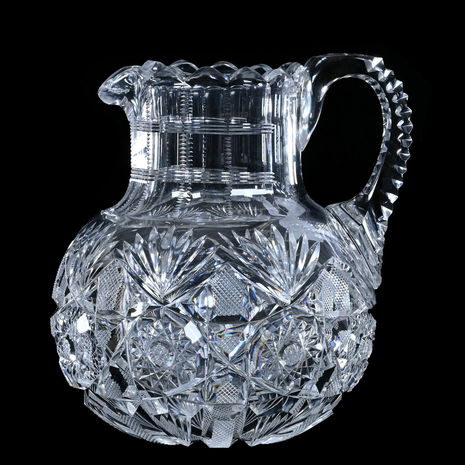 Milk Jug, American Brilliant Cut Glass, Electra Pattern By Straus (1 of 3)