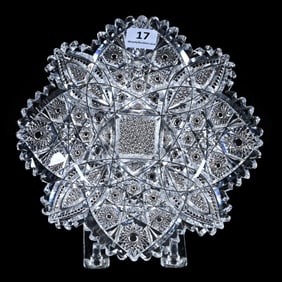 Plate, American Brilliant Cut Glass, Marcella Pattern By Libbey