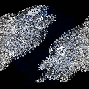 Plate, American Brilliant Cut Glass, Marcella Pattern By Libbey: Plate, American Brilliant Cut Glass, Marcella Pattern By Libbey, 7", Good Fluorescence Under Black Light, Nice Example, Mike & Sandra Hackney, Georgia.