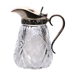 Syrup Pitcher, American Brilliant Cut Glass, Imperial Pattern By Straus