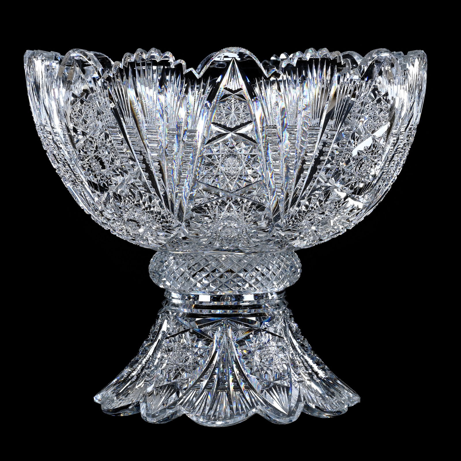 Punch Bowl, Two Part, American Brilliant Cut Glass (1 of 4)