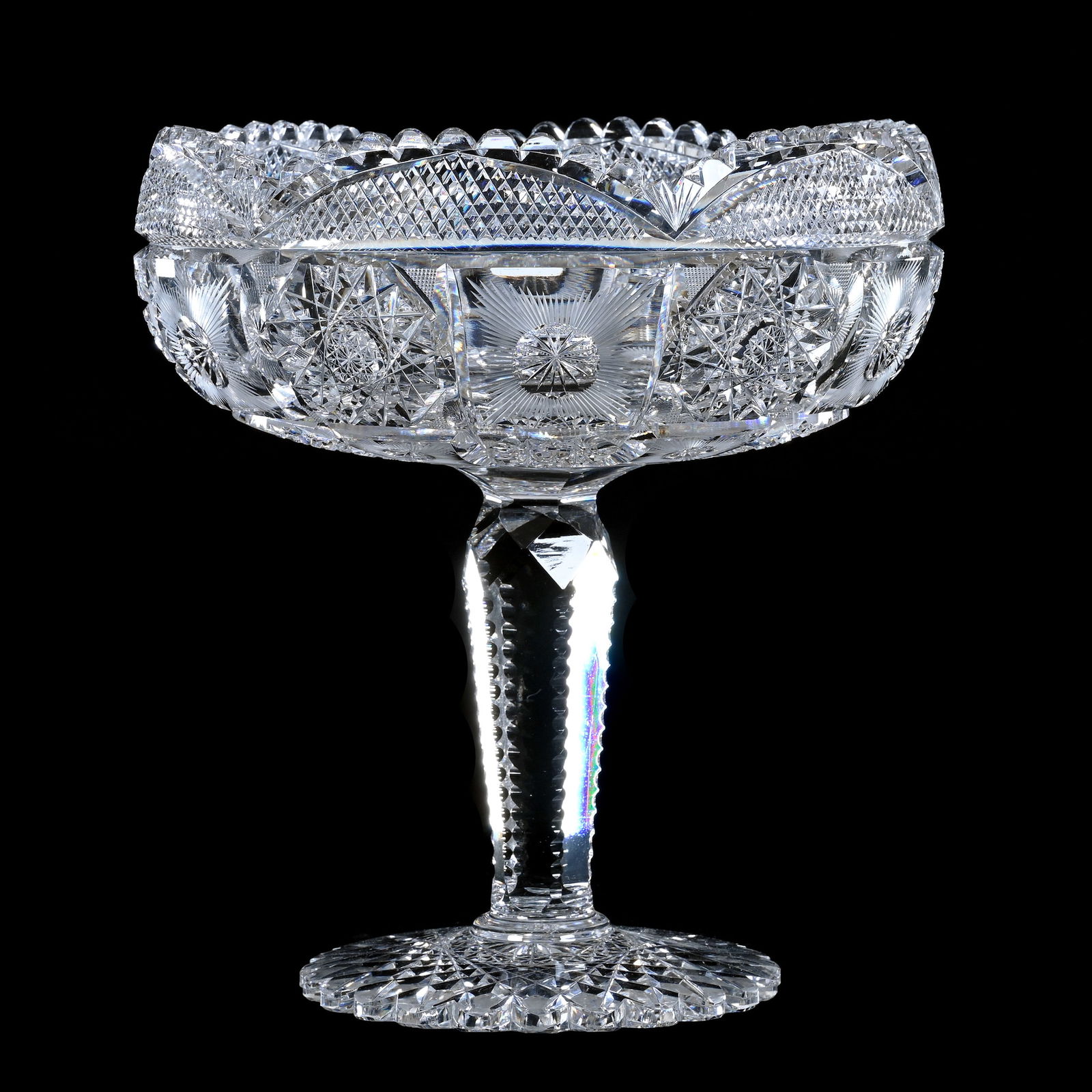 Compote, American Brilliant Cut Glass, Medina Pattern By Blackmer (1 of 3)