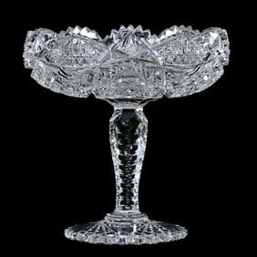 Compote, American Brilliant Cut Glass, Huyler Pattern By Clark