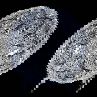 Bowl, American Brilliant Cut Glass, Duchess Pattern By Pitkin & Brooks: Bowl, American Brilliant Cut Glass, Duchess Pattern By Pitkin & Brooks, 3.5" x 8.5", Very Nice Example, Mike & Sandra Hackney, Georgia.