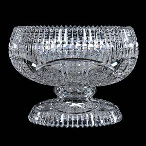Punch Bowl, Two Part, American Brilliant Cut Glass, Ellesmere Variation By Libbey