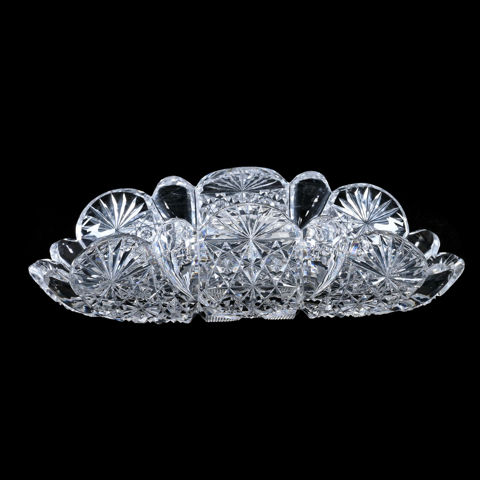 Folded Tray, American Brilliant Cut Glass, Grecian Pattern By Hawkes (1 of 8)