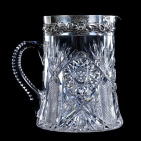 Pitcher, American Brilliant Cut Glass, Pattern #50 By Dorflinger
