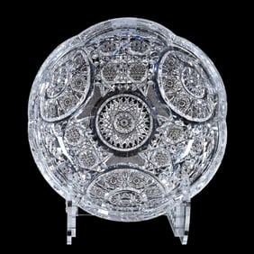 Bowl, American Brilliant Cut Glass, Bellevue Pattern By Taylor Brothers